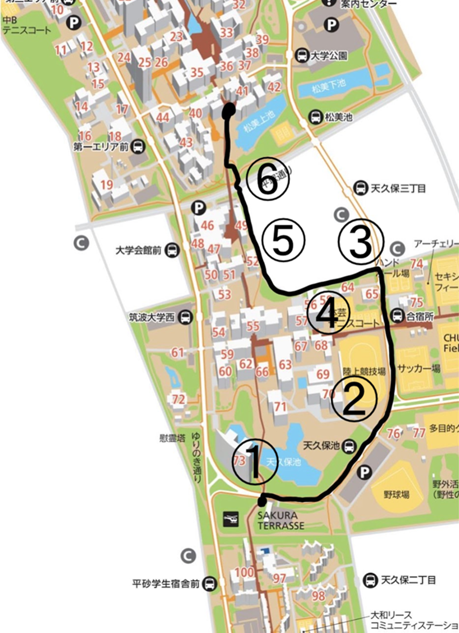 大学内の迂回路